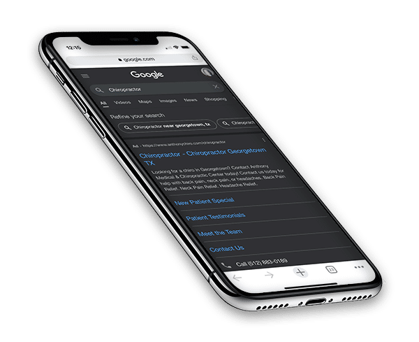 Chiropractic Google Ad Mobile Sample