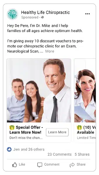 Chiropractic Facebook Ad Idea